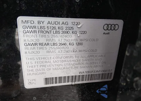 2021 Audi Q3 Premium Plus 45 Tfsi S Line Quattro Tiptronic z USA, uszkodzony, nr VIN WA1EECF33M1066157